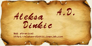 Aleksa Dinkić vizit kartica
